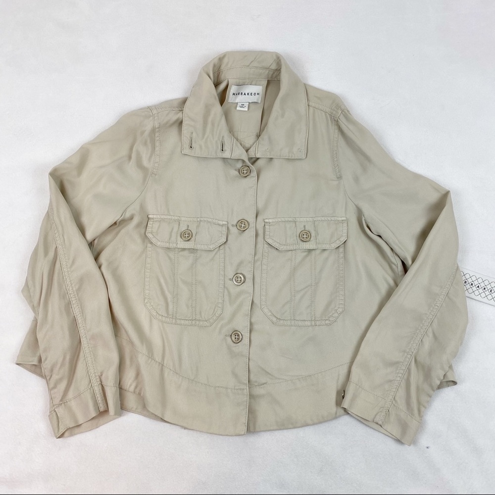 Marrakech pleated‎ swing utility jacket khaki